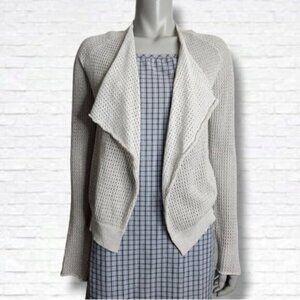 Zadig Voltaire Daphnee Silver Grey Open Front Knit Cardigan Size S